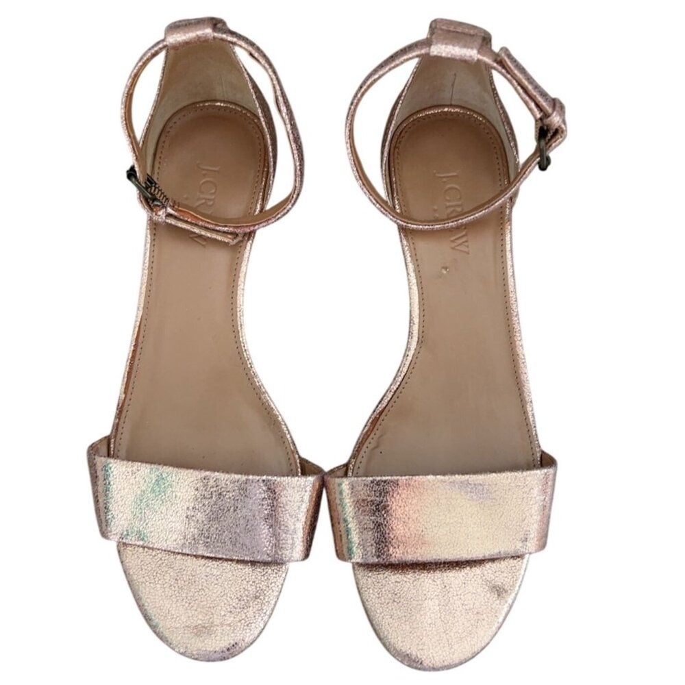 J.Crew rose gold‎ sandals with ankle buckle size 7.5